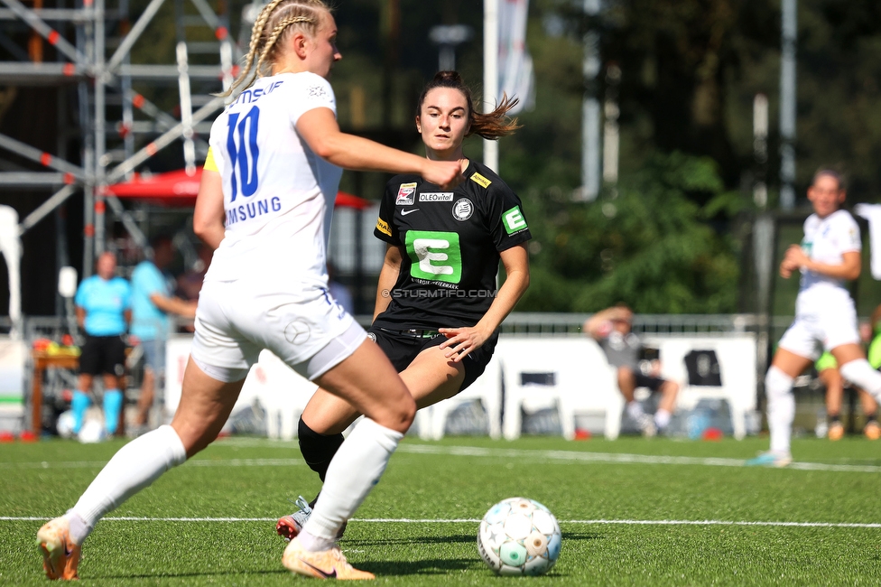 Sturm Damen - UMF Stjarnan
UEFA Champions League Qualifikation, 1. Runde, SK Sturm Graz Damen - UMF Stjarnan, Stadion Schreuserve Enschede, 09.09.2023. 

Foto zeigt Linda Mittermair (Sturm Damen)
