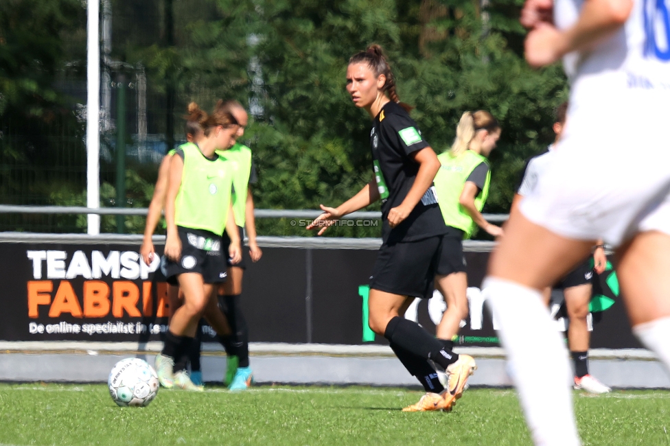 Sturm Damen - UMF Stjarnan
UEFA Champions League Qualifikation, 1. Runde, SK Sturm Graz Damen - UMF Stjarnan, Stadion Schreuserve Enschede, 09.09.2023. 

Foto zeigt Stefanie Grossgasteiger (Sturm Damen)
