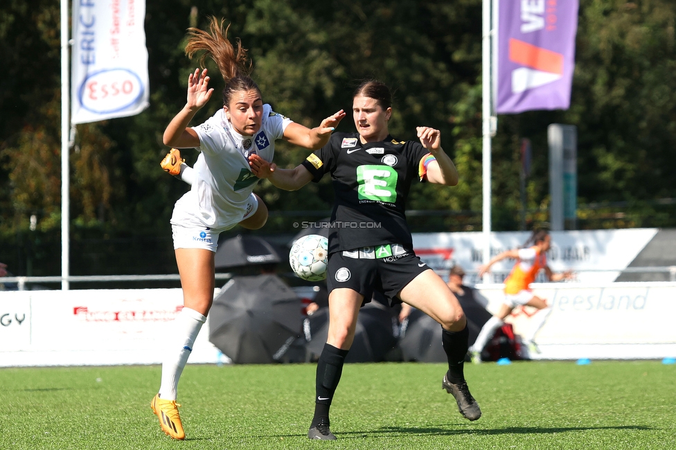 Sturm Damen - UMF Stjarnan
UEFA Champions League Qualifikation, 1. Runde, SK Sturm Graz Damen - UMF Stjarnan, Stadion Schreuserve Enschede, 09.09.2023. 

Foto zeigt Sophie Maierhofer (Sturm Damen)
