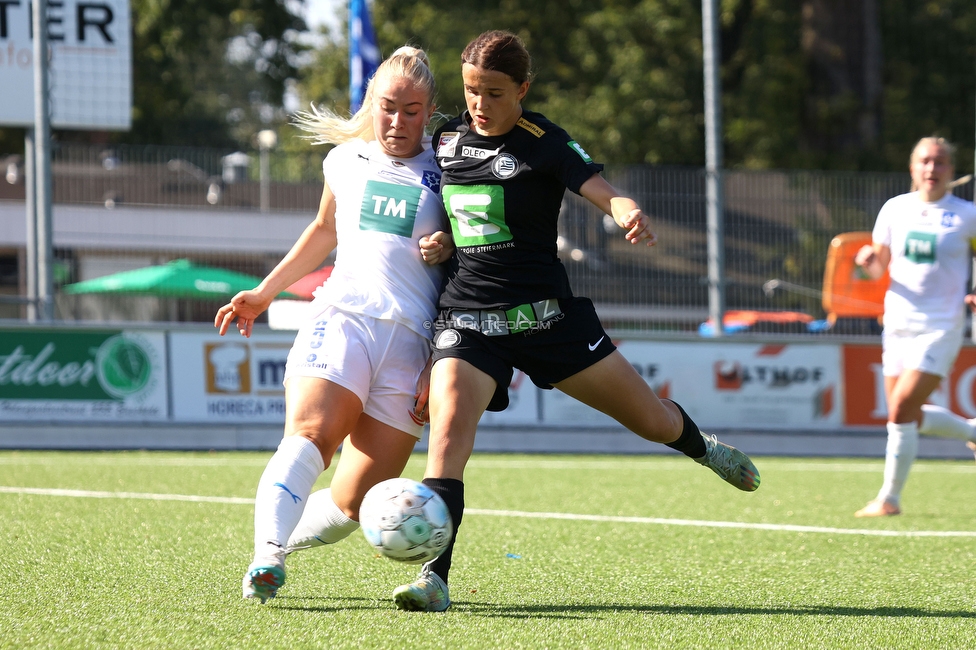 Sturm Damen - UMF Stjarnan
UEFA Champions League Qualifikation, 1. Runde, SK Sturm Graz Damen - UMF Stjarnan, Stadion Schreuserve Enschede, 09.09.2023. 

Foto zeigt Leonie Christin Tragl (Sturm Damen)
