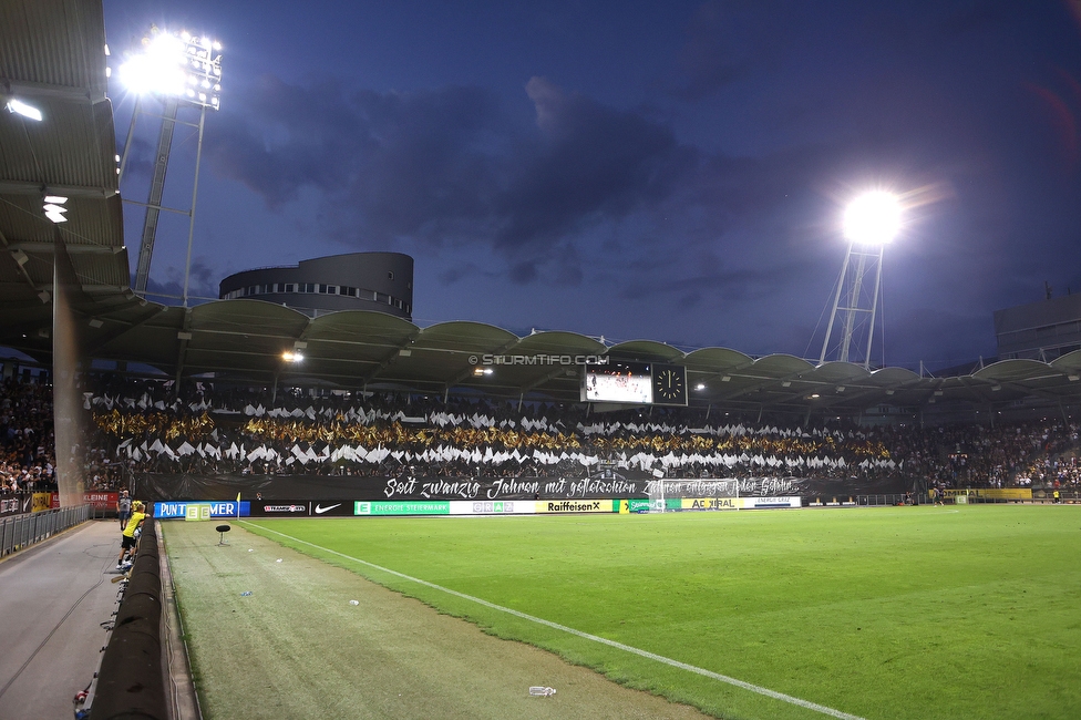 Sturm Graz - RB Salzburg
Oesterreichische Fussball Bundesliga, 7. Runde, SK Sturm Graz - FC RB Salzburg, Stadion Liebenau Graz, 16.09.2023. 

Foto zeigt Fans von Sturm mit einer Choreografie
