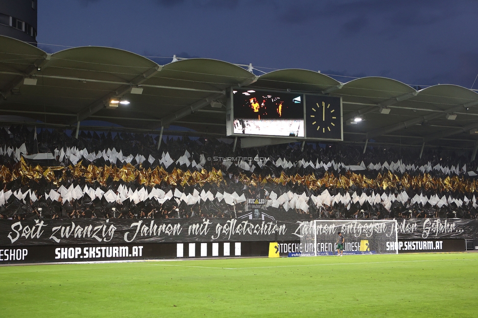 Sturm Graz - RB Salzburg
Oesterreichische Fussball Bundesliga, 7. Runde, SK Sturm Graz - FC RB Salzburg, Stadion Liebenau Graz, 16.09.2023. 

Foto zeigt Fans von Sturm mit einer Choreografie
