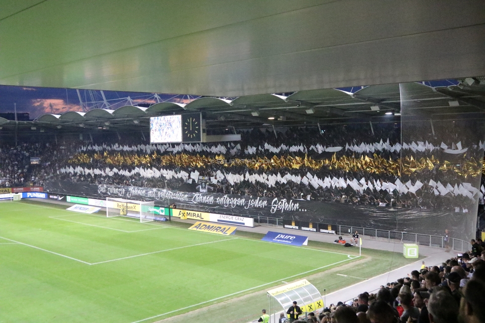 Sturm Graz - RB Salzburg
Oesterreichische Fussball Bundesliga, 7. Runde, SK Sturm Graz - FC RB Salzburg,  Stadion Liebenau Graz, 16.09.2023. 

Foto zeigt Fans von Sturm mit einer Choreografie
Schlüsselwörter: bastion