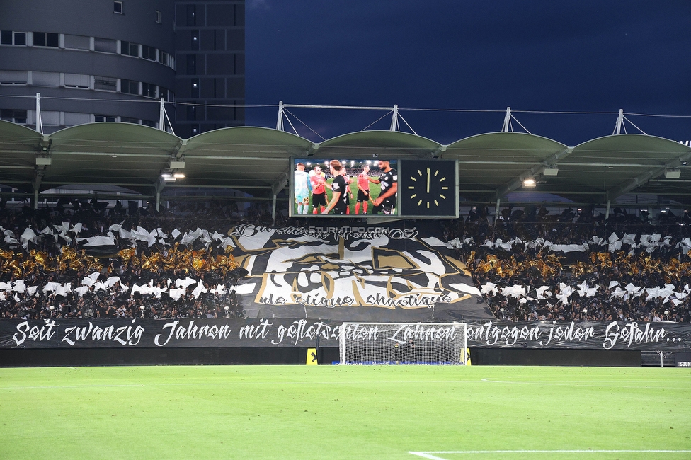 Sturm Graz - RB Salzburg
Oesterreichische Fussball Bundesliga, 7. Runde, SK Sturm Graz - FC RB Salzburg,  Stadion Liebenau Graz, 16.09.2023. 

Foto zeigt Fans von Sturm mit einer Choreografie
Schlüsselwörter: bastion