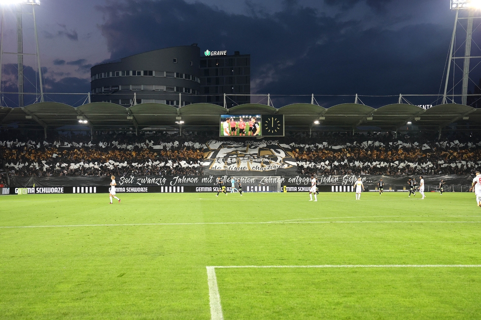 Sturm Graz - RB Salzburg
Oesterreichische Fussball Bundesliga, 7. Runde, SK Sturm Graz - FC RB Salzburg,  Stadion Liebenau Graz, 16.09.2023. 

Foto zeigt Fans von Sturm mit einer Choreografie
Schlüsselwörter: bastion