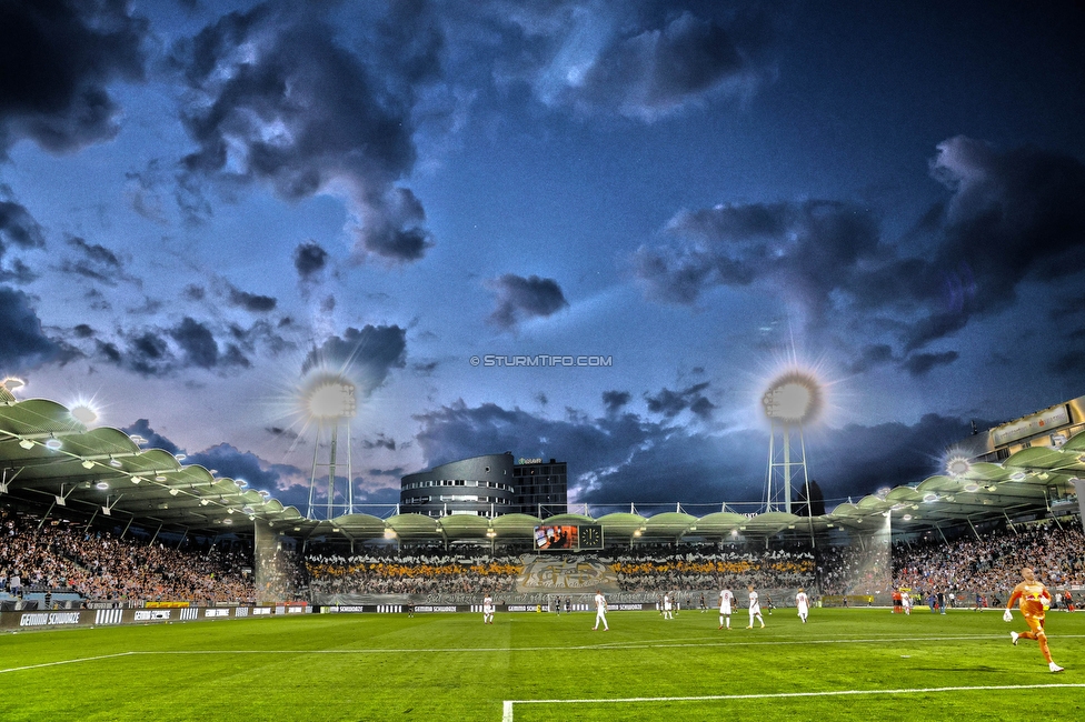 Sturm Graz - RB Salzburg
Oesterreichische Fussball Bundesliga, 7. Runde, SK Sturm Graz - FC RB Salzburg,  Stadion Liebenau Graz, 16.09.2023. 

Foto zeigt Fans von Sturm mit einer Choreografie
Schlüsselwörter: bastion