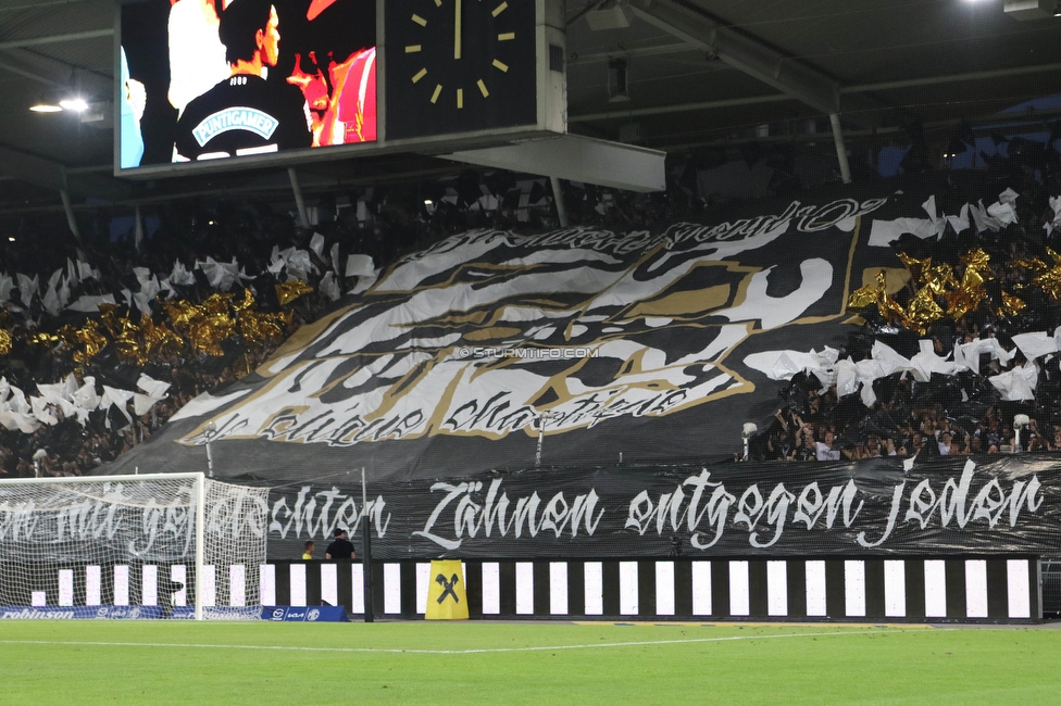 Sturm Graz - RB Salzburg
Oesterreichische Fussball Bundesliga, 7. Runde, SK Sturm Graz - FC RB Salzburg,  Stadion Liebenau Graz, 16.09.2023. 

Foto zeigt Fans von Sturm mit einer Choreografie
Schlüsselwörter: bastion