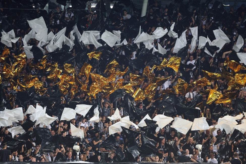 Sturm Graz - RB Salzburg
Oesterreichische Fussball Bundesliga, 7. Runde, SK Sturm Graz - FC RB Salzburg,  Stadion Liebenau Graz, 16.09.2023. 

Foto zeigt Fans von Sturm mit einer Choreografie
Schlüsselwörter: bastion