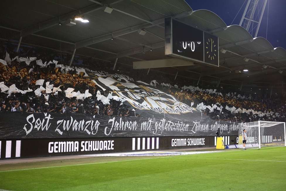 Sturm Graz - RB Salzburg
Oesterreichische Fussball Bundesliga, 7. Runde, SK Sturm Graz - FC RB Salzburg, Stadion Liebenau Graz, 16.09.2023. 

Foto zeigt Fans von Sturm mit einer Choreografie
