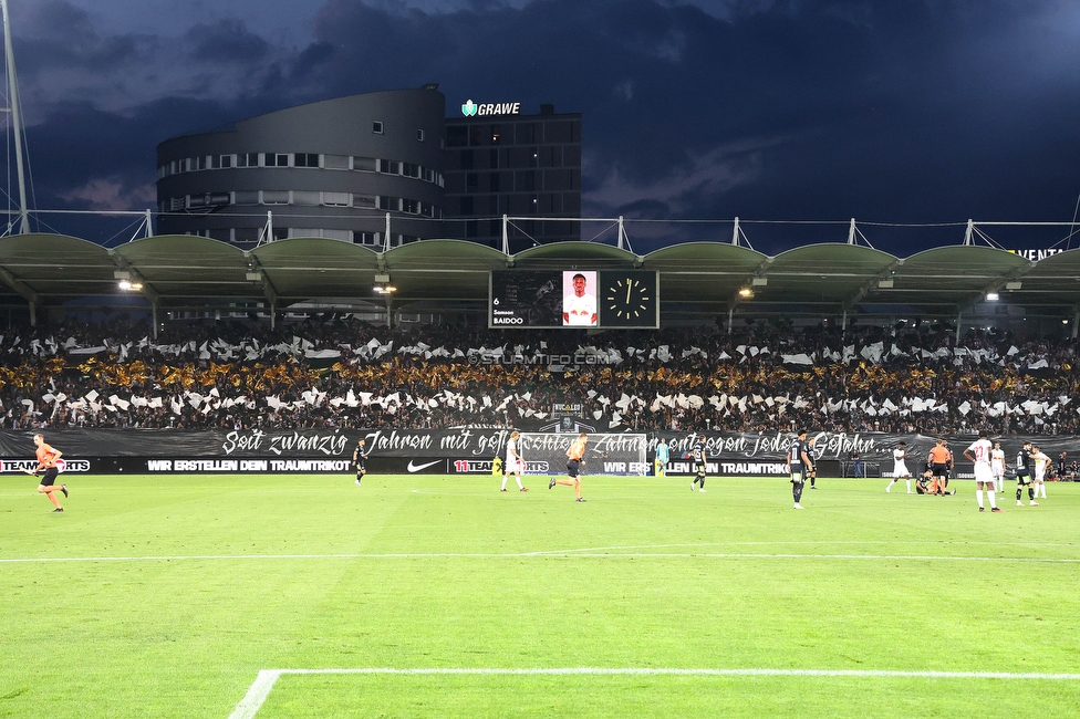 Sturm Graz - RB Salzburg
Oesterreichische Fussball Bundesliga, 7. Runde, SK Sturm Graz - FC RB Salzburg,  Stadion Liebenau Graz, 16.09.2023. 

Foto zeigt Fans von Sturm mit einer Choreografie
Schlüsselwörter: bastion