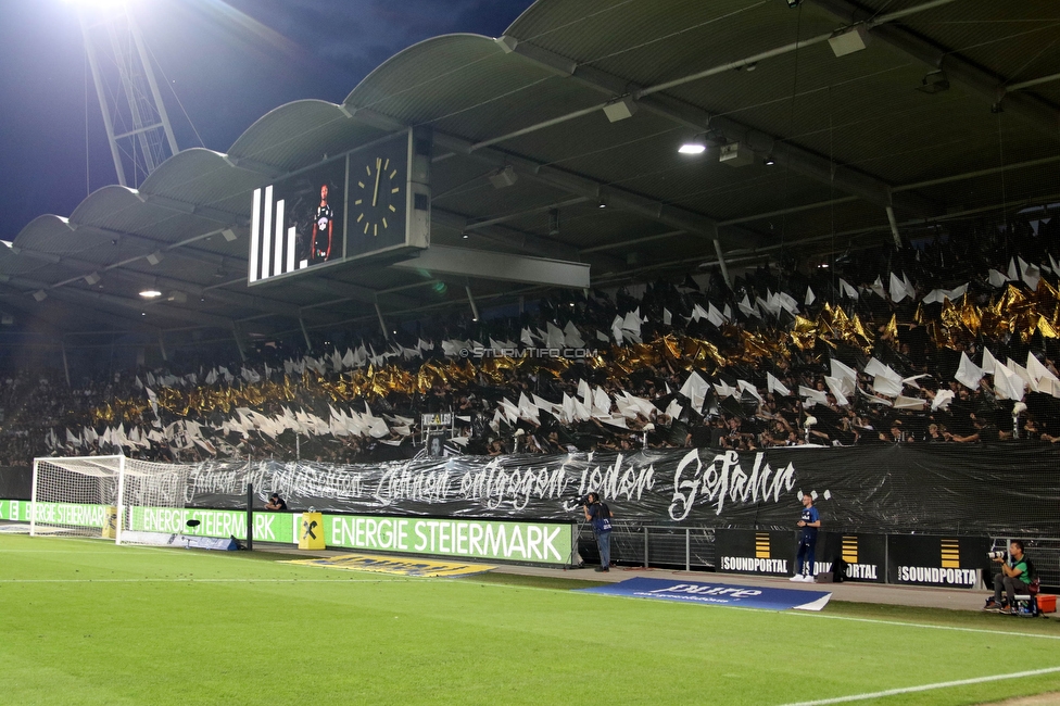 Sturm Graz - RB Salzburg
Oesterreichische Fussball Bundesliga, 7. Runde, SK Sturm Graz - FC RB Salzburg,  Stadion Liebenau Graz, 16.09.2023. 

Foto zeigt Fans von Sturm mit einer Choreografie
Schlüsselwörter: bastion