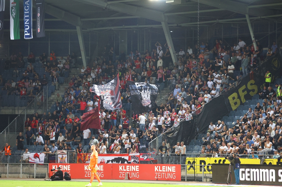 Sturm Graz - RB Salzburg
Oesterreichische Fussball Bundesliga, 7. Runde, SK Sturm Graz - FC RB Salzburg, Stadion Liebenau Graz, 16.09.2023. 

Foto zeigt Fans von Salzburg
