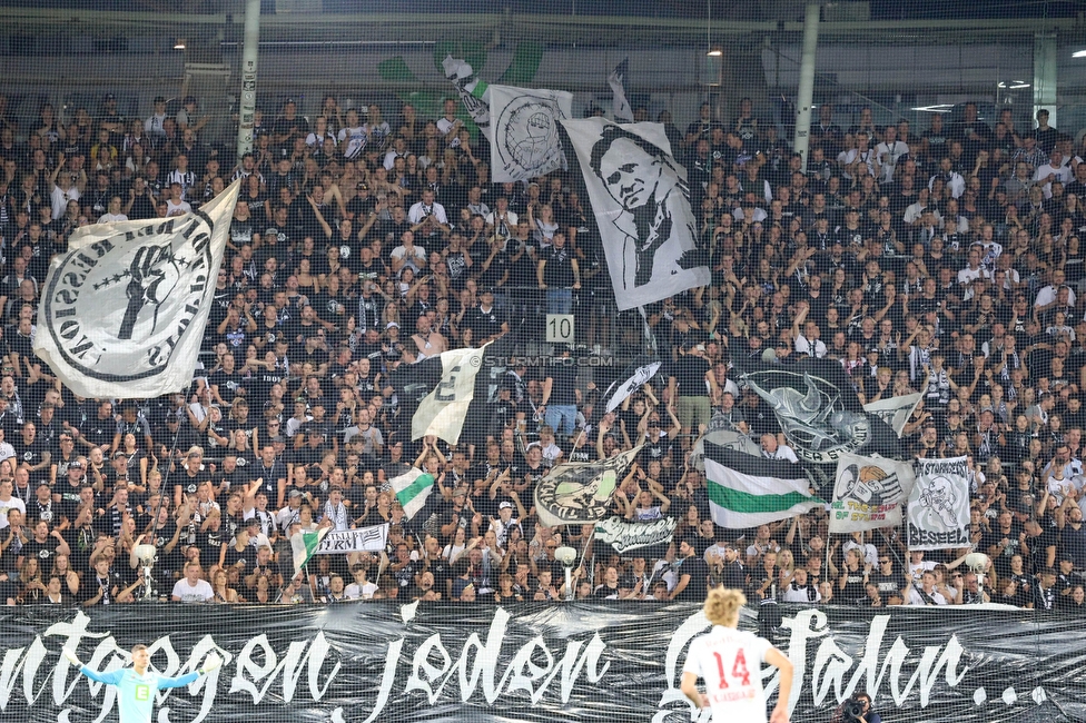 Sturm Graz - RB Salzburg
Oesterreichische Fussball Bundesliga, 7. Runde, SK Sturm Graz - FC RB Salzburg,  Stadion Liebenau Graz, 16.09.2023. 

Foto zeigt Fans von Sturm mit einer Choreografie
Schlüsselwörter: sturmflut