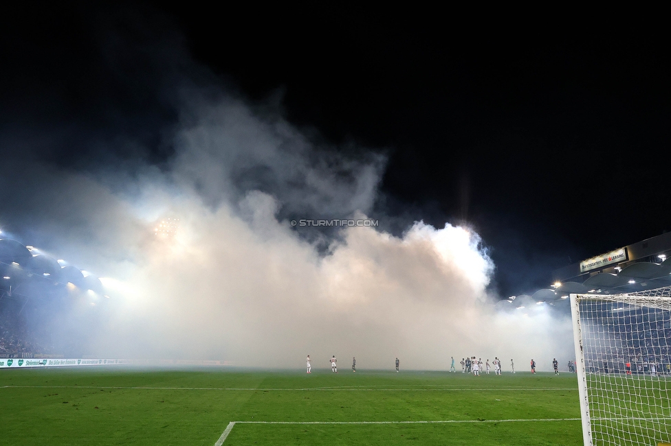 Sturm Graz - RB Salzburg
Oesterreichische Fussball Bundesliga, 7. Runde, SK Sturm Graz - FC RB Salzburg,  Stadion Liebenau Graz, 16.09.2023. 

Foto zeigt Fans von Sturm mit einer Choreografie
Schlüsselwörter: pyrotechnik bastion