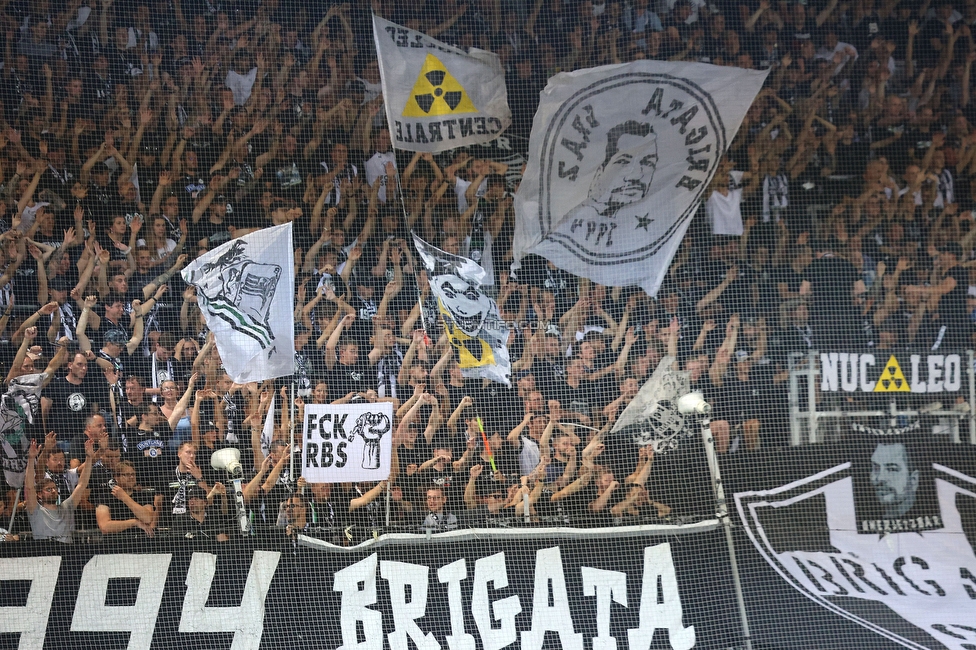 Sturm Graz - RB Salzburg
Oesterreichische Fussball Bundesliga, 7. Runde, SK Sturm Graz - FC RB Salzburg, Stadion Liebenau Graz, 16.09.2023. 

Foto zeigt Fans von Sturm
