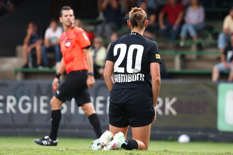 Sturm Damen - Austria Wien
OEFB Frauen Bundesliga, 3. Runde, SK Sturm Graz Damen - FK Austria Wien, Gruabn Graz, 16.09.2023. 

Foto zeigt Laura Krumboeck (Sturm Damen)
