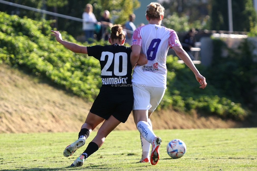 Sturm Damen - Austria Wien
OEFB Frauen Bundesliga, 3. Runde, SK Sturm Graz Damen - FK Austria Wien, Gruabn Graz, 16.09.2023. 

Foto zeigt Laura Krumboeck (Sturm Damen)
