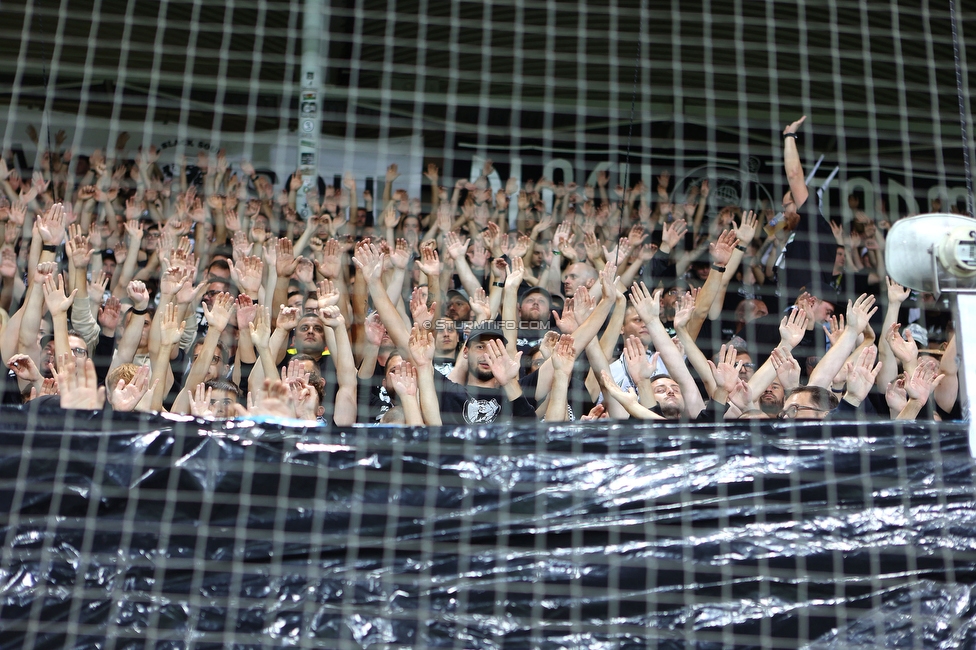 Sturm Graz - Sporting
UEFA Europa League Gruppenphase 1. Spieltag, SK Sturm Graz - Sporting Lissabon, Stadion Liebenau Graz, 21.09.2023. 

Foto zeigt Fans von Sturm
