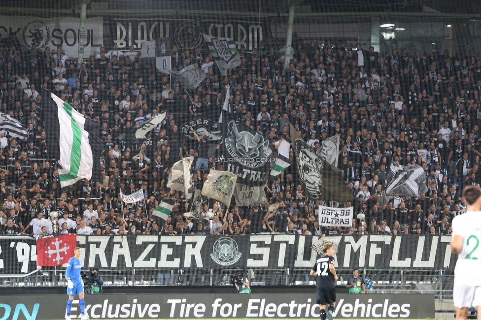 Sturm Graz - Sporting
UEFA Europa League Gruppenphase 1. Spieltag, SK Sturm Graz - Sporting Lissabon, Stadion Liebenau Graz, 21.09.2023. 

Foto zeigt Fans von Sturm
Schlüsselwörter: sturmflut