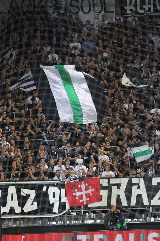 Sturm Graz - Sporting
UEFA Europa League Gruppenphase 1. Spieltag, SK Sturm Graz - Sporting Lissabon, Stadion Liebenau Graz, 21.09.2023. 

Foto zeigt Fans von Sturm
Schlüsselwörter: pisa