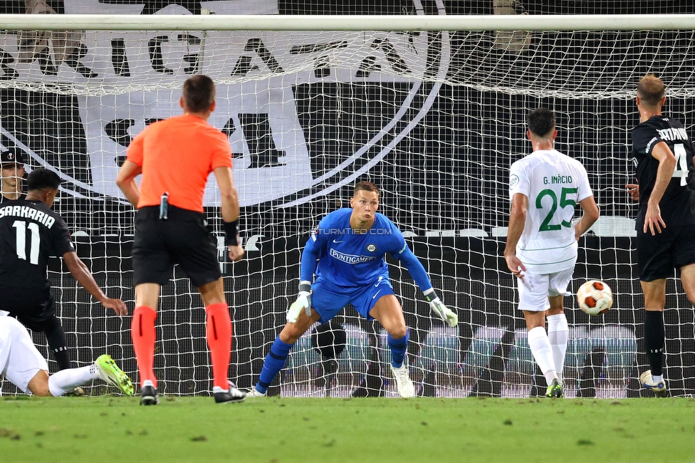 Sturm Graz - Sporting
UEFA Europa League Gruppenphase 1. Spieltag, SK Sturm Graz - Sporting Lissabon, Stadion Liebenau Graz, 21.09.2023. 

Foto zeigt Kjell Scherpen (Sturm)
