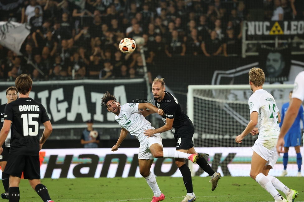 Sturm Graz - Sporting
UEFA Europa League Gruppenphase 1. Spieltag, SK Sturm Graz - Sporting Lissabon, Stadion Liebenau Graz, 21.09.2023. 

Foto zeigt Jon Gorenc-Stankovic (Sturm)
