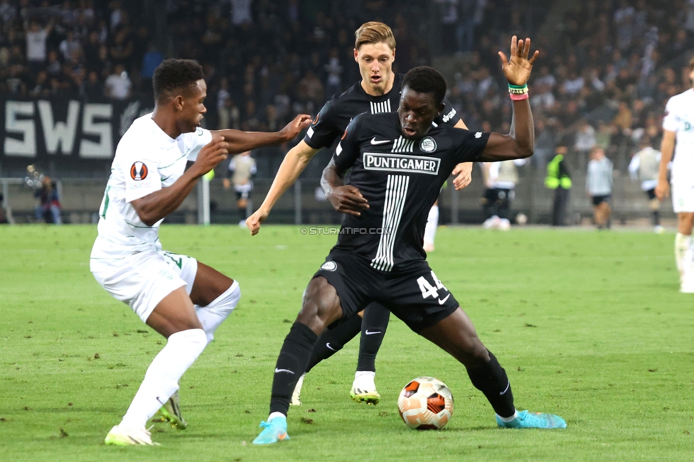 Sturm Graz - Sporting
UEFA Europa League Gruppenphase 1. Spieltag, SK Sturm Graz - Sporting Lissabon, Stadion Liebenau Graz, 21.09.2023. 

Foto zeigt Amadou Dante (Sturm)
