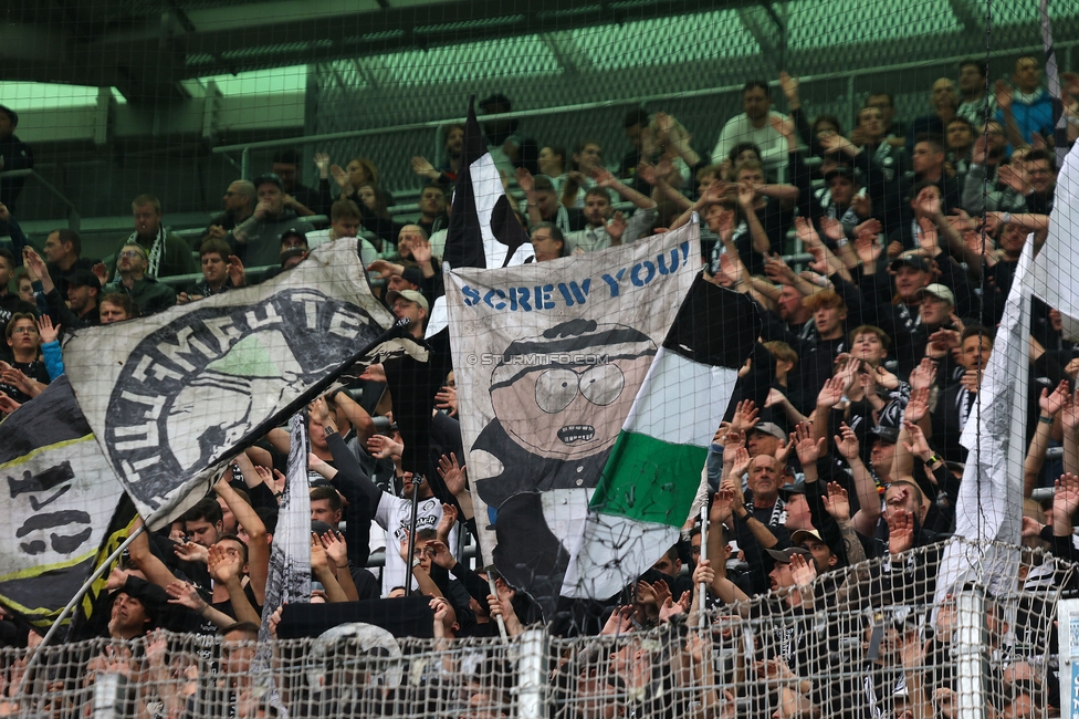 Rapid Wien - Sturm Graz
Oesterreichische Fussball Bundesliga, 8. Runde, SK Rapid Wien - SK Sturm Graz, Weststadion Wien, 24.09.2023. 

Foto zeigt Fans von Sturm
