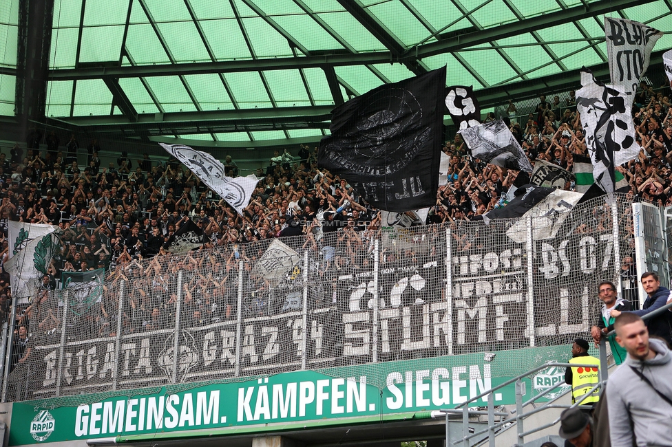 Rapid Wien - Sturm Graz
Oesterreichische Fussball Bundesliga, 8. Runde, SK Rapid Wien - SK Sturm Graz, Weststadion Wien, 24.09.2023. 

Foto zeigt Fans von Sturm
