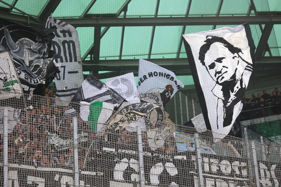 Rapid Wien - Sturm Graz
Oesterreichische Fussball Bundesliga, 8. Runde, SK Rapid Wien - SK Sturm Graz, Weststadion Wien, 24.09.2023. 

Foto zeigt Fans von Sturm
