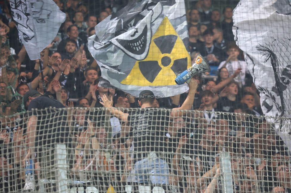 Rapid Wien - Sturm Graz
Oesterreichische Fussball Bundesliga, 8. Runde, SK Rapid Wien - SK Sturm Graz, Weststadion Wien, 24.09.2023. 

Foto zeigt Fans von Sturm
