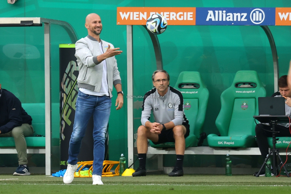 Rapid Wien - Sturm Graz
Oesterreichische Fussball Bundesliga, 8. Runde, SK Rapid Wien - SK Sturm Graz, Weststadion Wien, 24.09.2023. 

Foto zeigt Christian Ilzer (Cheftrainer Sturm) und Guenther Neukirchner (Entwicklungscoach Sturm)
