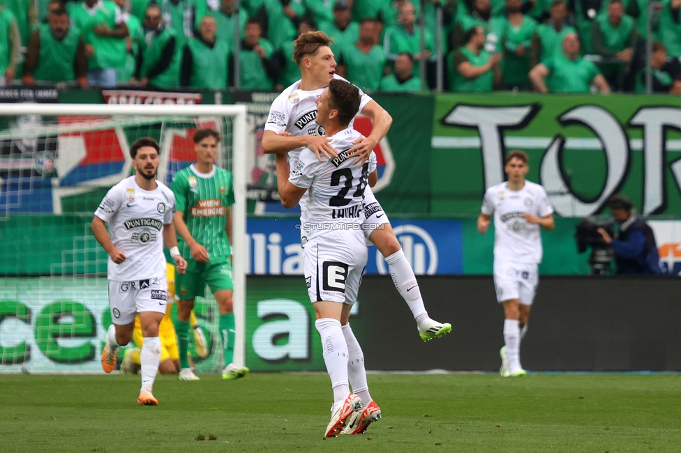 Rapid Wien - Sturm Graz
Oesterreichische Fussball Bundesliga, 8. Runde, SK Rapid Wien - SK Sturm Graz, Weststadion Wien, 24.09.2023. 

Foto zeigt Alexander Prass (Sturm) und Dimitri Dominique Lavalee (Sturm)
