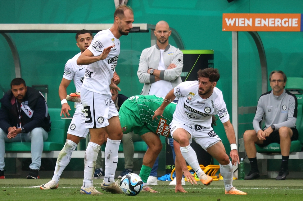 Rapid Wien - Sturm Graz
Oesterreichische Fussball Bundesliga, 8. Runde, SK Rapid Wien - SK Sturm Graz, Weststadion Wien, 24.09.2023. 

Foto zeigt Otar Kiteishvili (Sturm)
