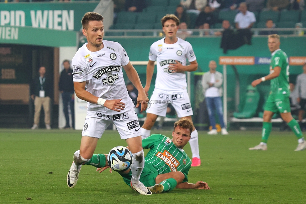 Rapid Wien - Sturm Graz
Oesterreichische Fussball Bundesliga, 8. Runde, SK Rapid Wien - SK Sturm Graz, Weststadion Wien, 24.09.2023. 

Foto zeigt Dimitri Dominique Lavalee (Sturm)
