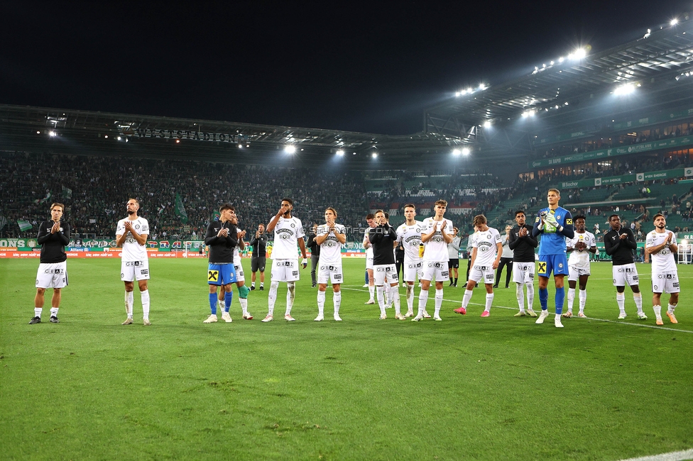 Rapid Wien - Sturm Graz
Oesterreichische Fussball Bundesliga, 8. Runde, SK Rapid Wien - SK Sturm Graz, Weststadion Wien, 24.09.2023. 

Foto zeigt die Mannschaft von Sturm
