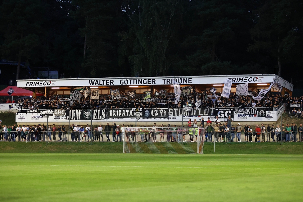 Leobendorf - Sturm Graz
OEFB Cup, 2. Runde, SV Leobendorf - SK Sturm Graz, Franz Haas Stadion Leobendorf, 27.09.2023. 

Foto zeigt Fans von Sturm
