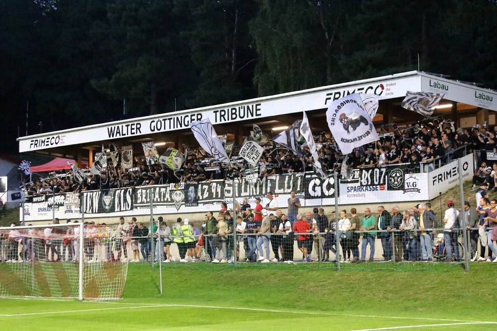 Leobendorf - Sturm Graz
OEFB Cup, 2. Runde, SV Leobendorf - SK Sturm Graz, Franz Haas Stadion Leobendorf, 27.09.2023. 

Foto zeigt Fans von Sturm
