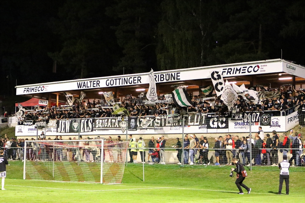 Leobendorf - Sturm Graz
OEFB Cup, 2. Runde, SV Leobendorf - SK Sturm Graz, Franz Haas Stadion Leobendorf, 27.09.2023. 

Foto zeigt Fans von Sturm
