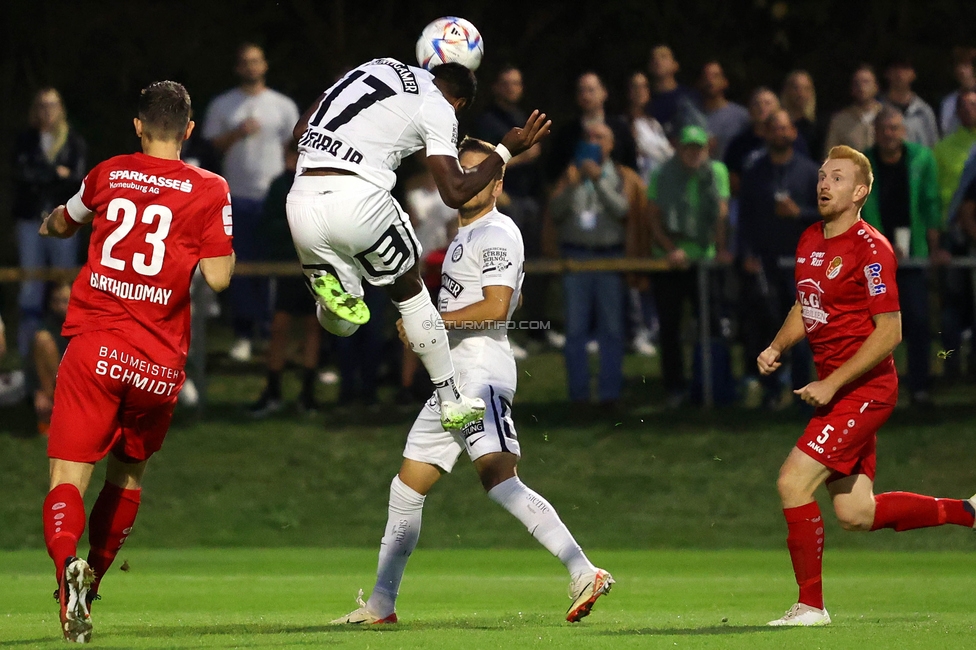 Leobendorf - Sturm Graz
OEFB Cup, 2. Runde, SV Leobendorf - SK Sturm Graz, Sportplatz Leobendorf, 27.09.2023. 

Foto zeigt Bryan Silva Teixeira Jr. (Sturm)
