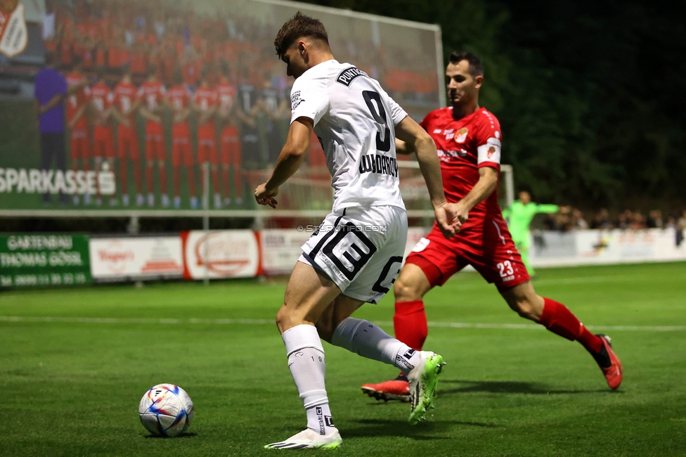 Leobendorf - Sturm Graz
OEFB Cup, 2. Runde, SV Leobendorf - SK Sturm Graz, Sportplatz Leobendorf, 27.09.2023. 

Foto zeigt Szymon Wlodarczyk (Sturm)
