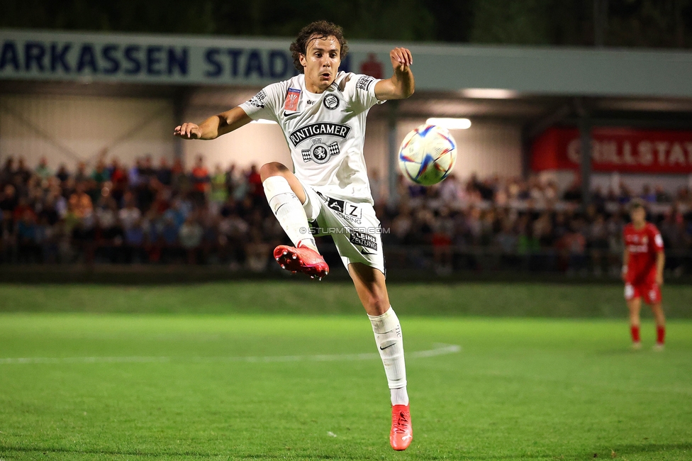 Leobendorf - Sturm Graz
OEFB Cup, 2. Runde, SV Leobendorf - SK Sturm Graz, Franz Haas Stadion Leobendorf, 27.09.2023. 

Foto zeigt Javi Serrano (Sturm)
