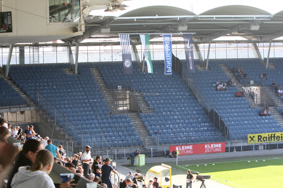 Sturm Graz - Wattens
Oesterreichische Fussball Bundesliga, 9. Runde, SK Sturm Graz - WSG Tirol, Stadion Liebenau Graz, 01.10.2023. 

Foto zeigt den leeren Sektor der WSG Fans
