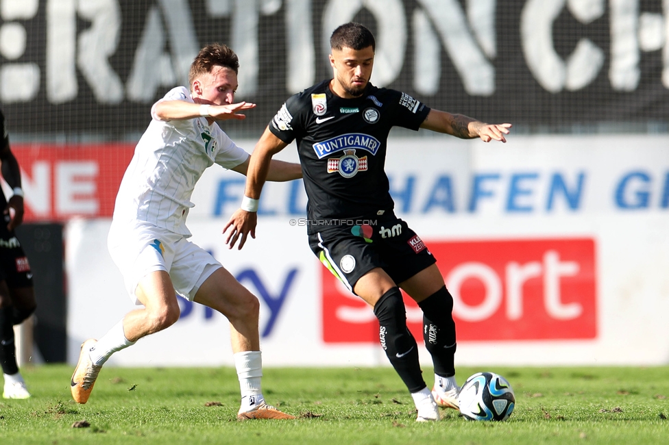 Sturm Graz - Wattens
Oesterreichische Fussball Bundesliga, 9. Runde, SK Sturm Graz - WSG Tirol, Stadion Liebenau Graz, 01.10.2023. 

Foto zeigt Jusuf Gazibegovic (Sturm)
