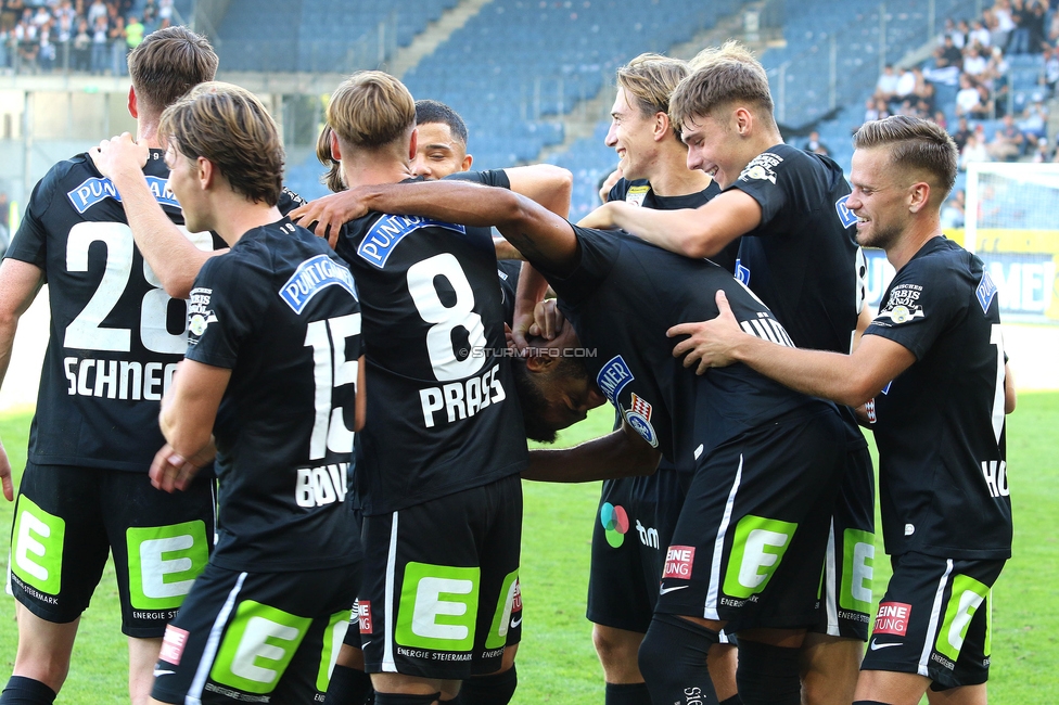 Sturm Graz - Wattens
Oesterreichische Fussball Bundesliga, 9. Runde, SK Sturm Graz - WSG Tirol, Stadion Liebenau Graz, 01.10.2023. 

Foto zeigt Gregory Wuethrich (Sturm), Alexander Prass (Sturm), William Boeving (Sturm) und David Schnegg (Sturm) und Tomi Horvat (Sturm)
