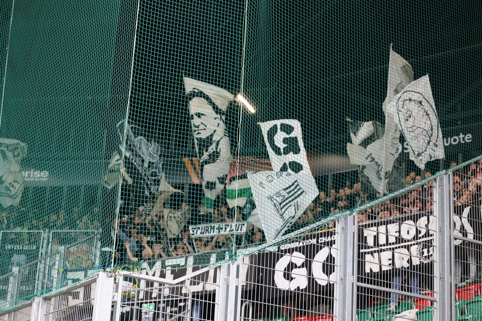 Rakow Czestochowa - Sturm Graz
UEFA Europa League Gruppenphase 2. Spieltag, Rakow Czestochowa - SK Sturm Graz, Zaglebiowski Park Sportowy Sosnowiec, 05.10.2023. 

Foto zeigt Fans von Sturm
