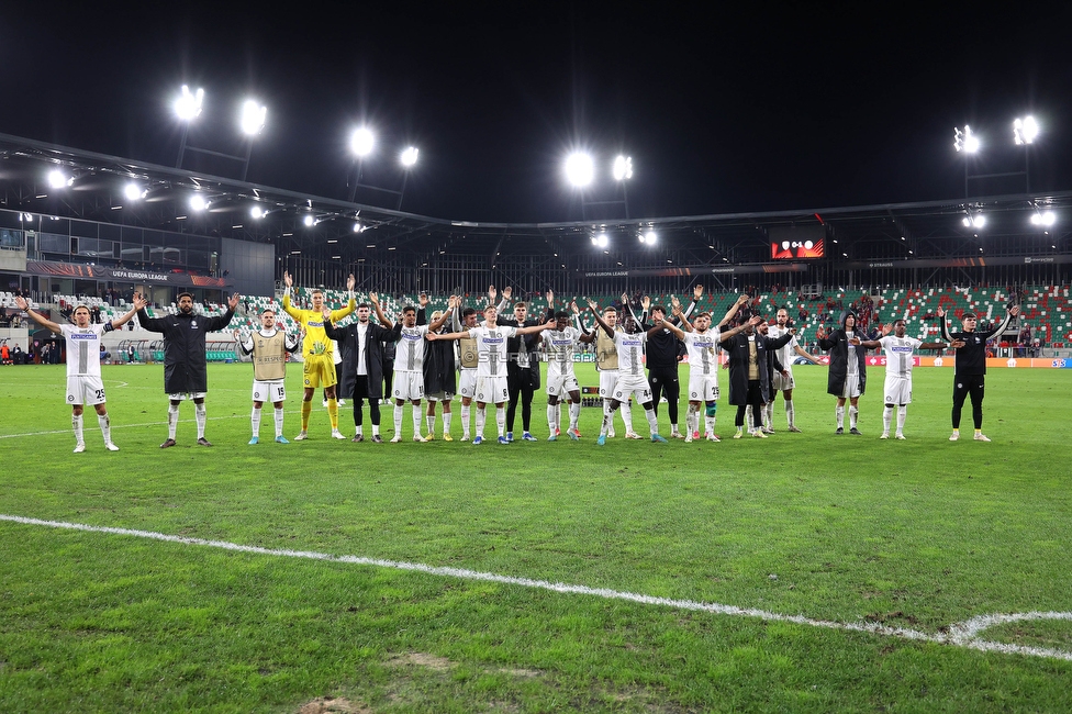 Rakow Czestochowa - Sturm Graz
UEFA Europa League Gruppenphase 2. Spieltag, Rakow Czestochowa - SK Sturm Graz, Zaglebiowski Park Sportowy Sosnowiec, 05.10.2023. 

Foto zeigt die Mannschaft von Sturm
