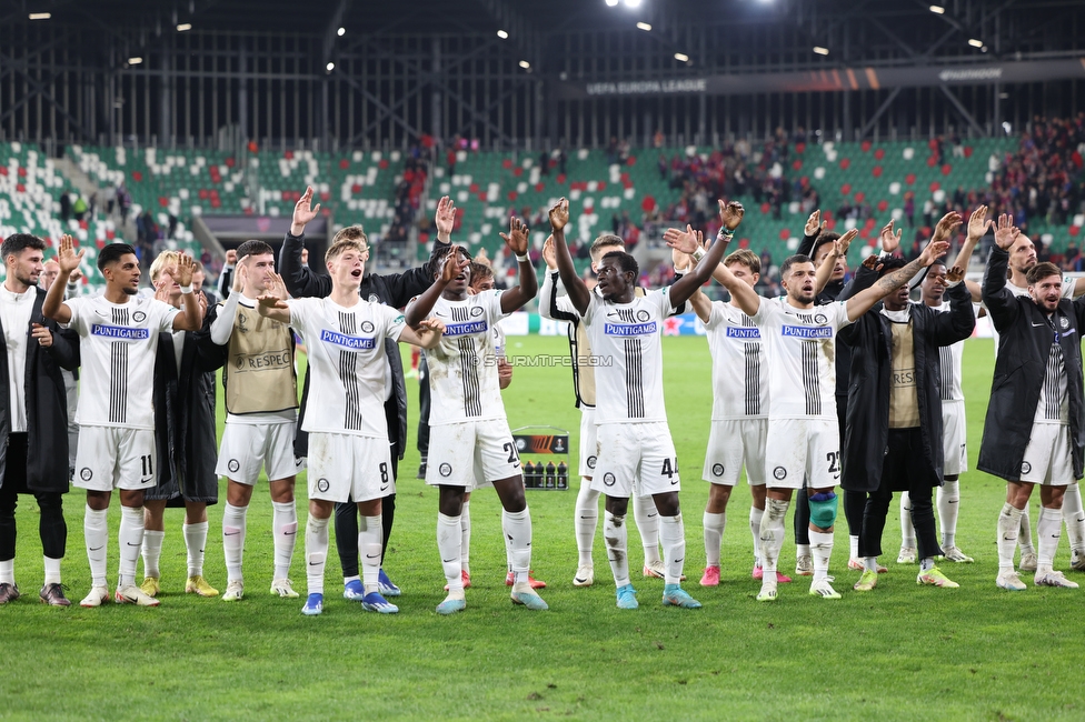 Rakow Czestochowa - Sturm Graz
UEFA Europa League Gruppenphase 2. Spieltag, Rakow Czestochowa - SK Sturm Graz, Zaglebiowski Park Sportowy Sosnowiec, 05.10.2023. 

Foto zeigt die Mannschaft von Sturm
