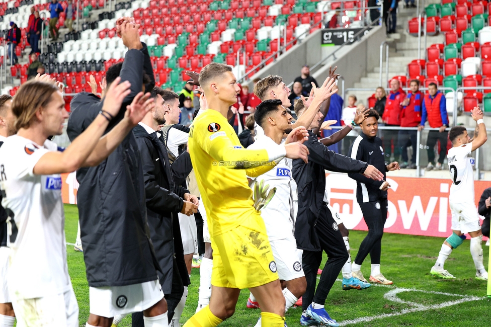 Rakow Czestochowa - Sturm Graz
UEFA Europa League Gruppenphase 2. Spieltag, Rakow Czestochowa - SK Sturm Graz, Zaglebiowski Park Sportowy Sosnowiec, 05.10.2023. 

Foto zeigt die Mannschaft von Sturm
