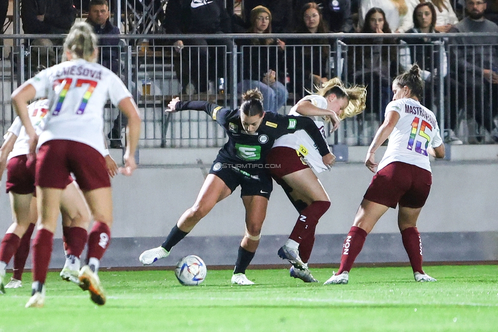 Sturm Damen - St. Poelten
OEFB Frauen Bundesliga, 5. Runde, SK Sturm Graz Damen - SKN St. Poelten, Trainingszentrum Messendorf, 06.10.2023. 

Foto zeigt Laura Krumboeck (Sturm Damen)
